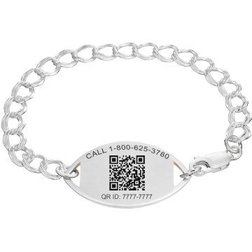 QR Code Santa Rosa Medical ID Bracelet Sterling Silver, , large image number 2